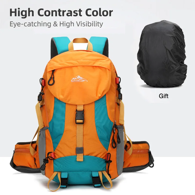Mochila de senderismo de 30 litros, mochila de camping, ligera y duradera, adecuada para senderismo (con cubierta impermeable)