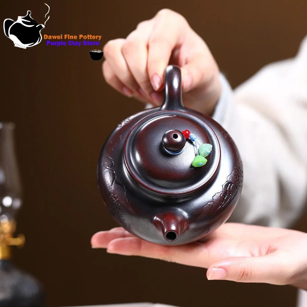 

Китайский чайник, чайник Исин ручной работы из фиолетовой глины, оригинальная руда, античная медь, черная грязь, сбор, чайный сервиз Кунг-фу, здоровье