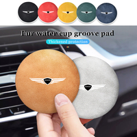 2pcs Suede Car Coaster Anti-slip Pad Water Cup Mat Bottle Holder For GENESIS gv60 Suv Coupe 3.8 2022 gv80 gv70 g70 g80 g90