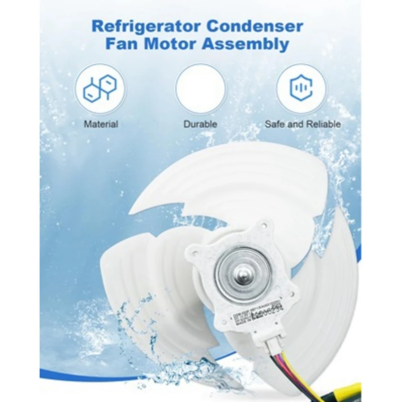 ABBN-EAU63103301 Refrigerator Condenser Fan For  Refrigerator Fan Motor Assembly Replaces AP6235485 4509126 DC 12V 1A 4-Pin