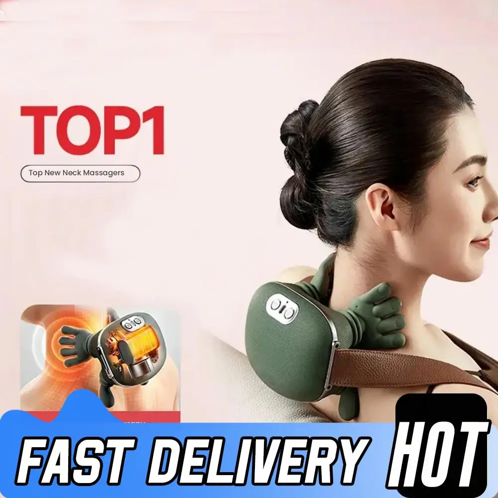 أداة تدليك الرقبة الذكية المحمولة تدليك الكتف والرقبة الرعاية الصحية هزاز التدفئة ضغط آلات تدليك كهربائي