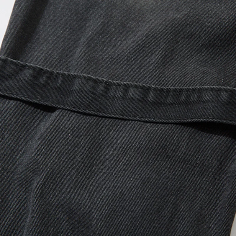 UPRAKF Punk Jeans Streetwear Casual High Waist Fashion Trousers Vintage Summer Wide Leg Black Gothic