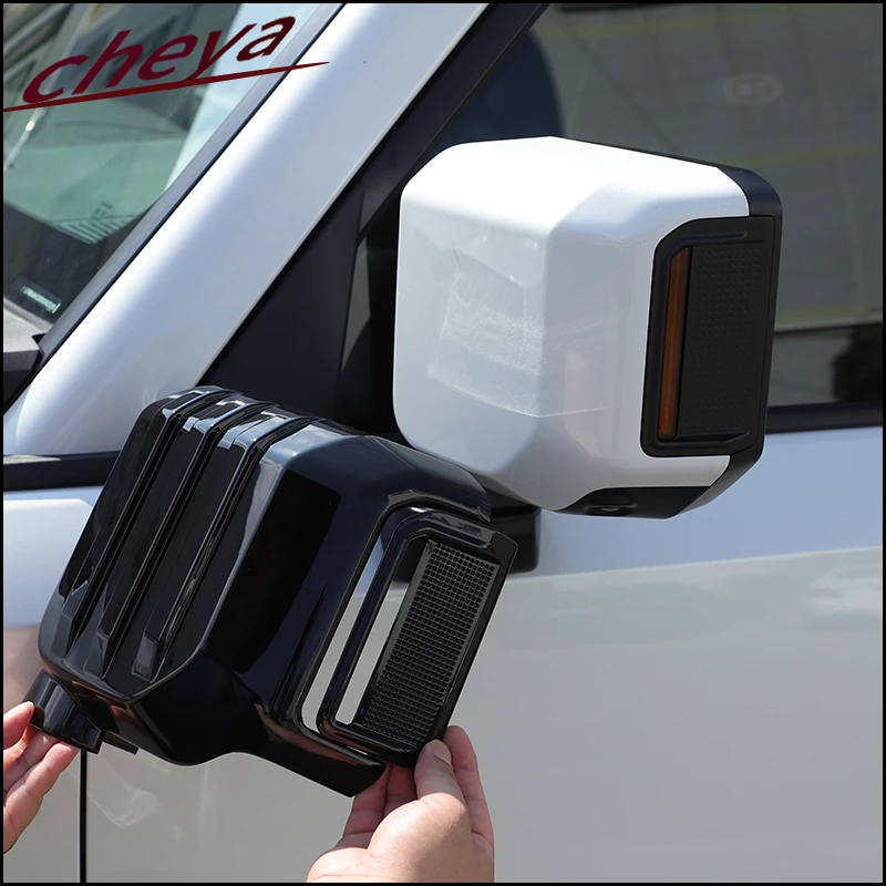 

2x Car Rearview Mirror Decorative Cover Rearview Mirror Rain Eyebrow Fit for Toyota Land Cruiser 250 Prado LC250 Lexus GX 2024 +