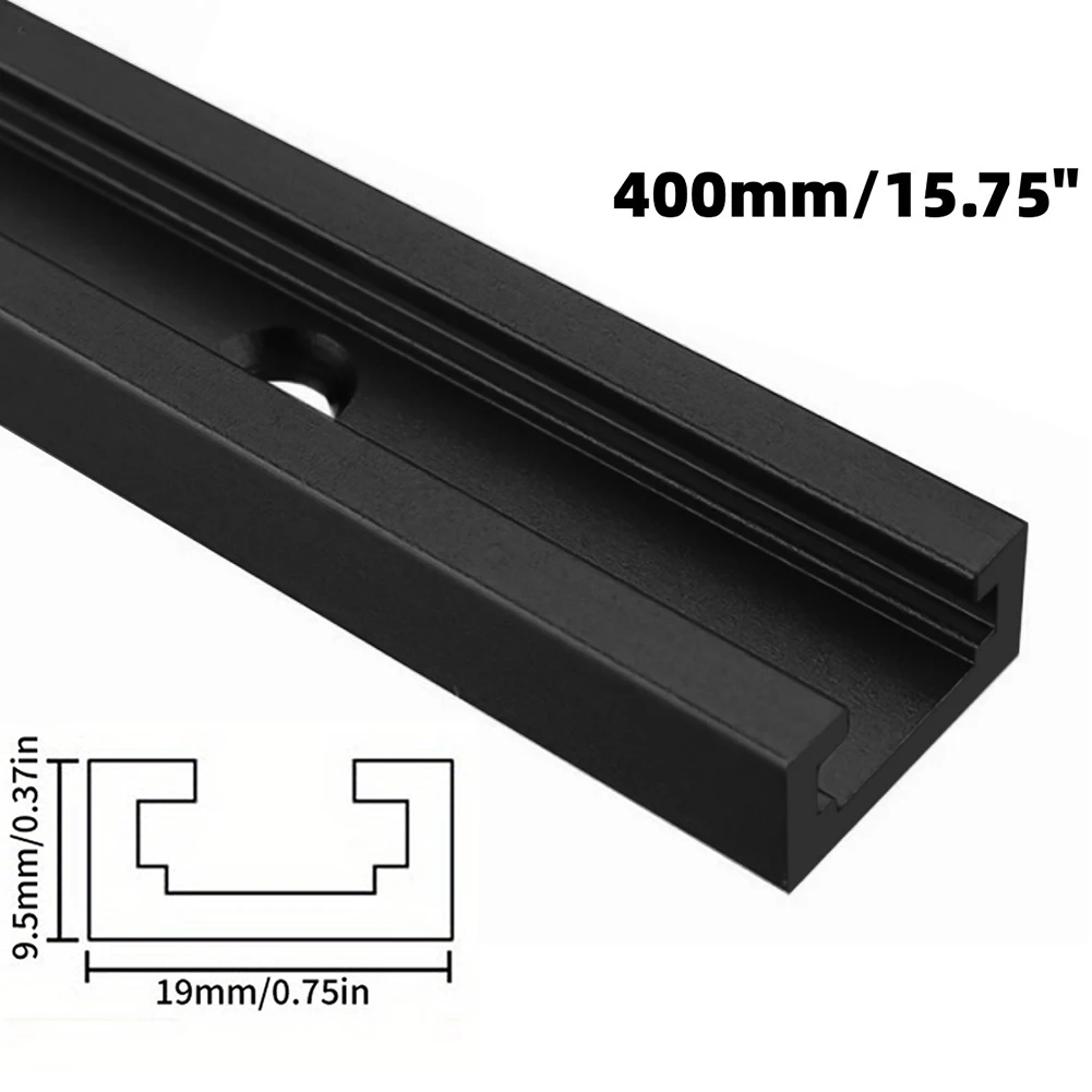 Black 30 Type T Track 300-600mm Aluminum Track Woodworking T Slot T Track T Slot Woodworking Tool Accessories Aluminum Track