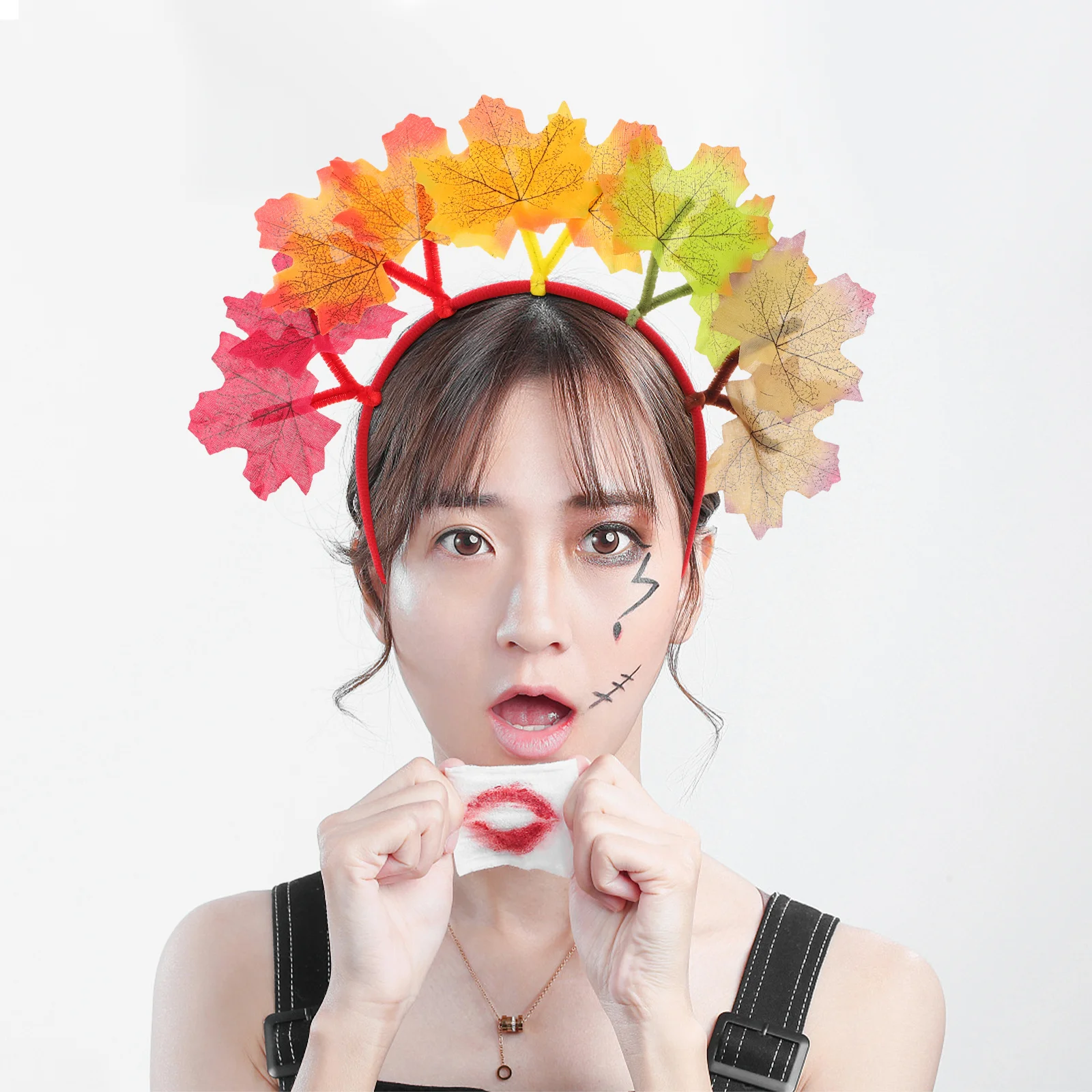

2Pcs Fall Autumn Headband with Maple Leaf Design Thanksgiving Hair Accessories Comfortable Festival Party Wear for Women Girls
