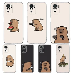 Cute Capybara Phone Case For Xiaomi Redmi Note 14 13 12 5G 9S 9 10 11 Pro Plus 4G 9T 14C 13C 12C 10C 9C 9A Clear Cover