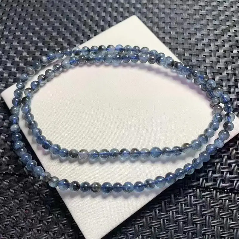 

5.3MM Natural Devil Blue Aquamarine Triple Circles Bracelet Fashion Gemstone Jewelry Reiki Healing Gift For Women 1pcs