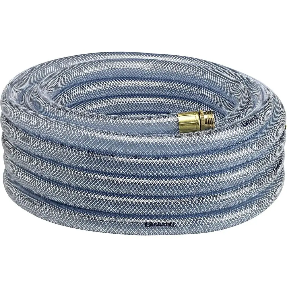 

Усиленный гибкий садовый шланг с защитой от перегибов, неэлектропроводящий, 600 фунтов на кв. дюйм, 3/4 x 125 футов, прозрачный