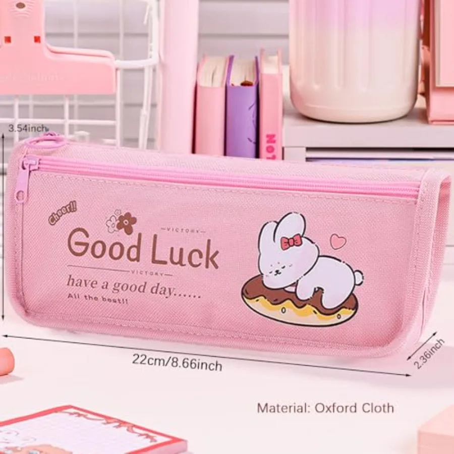 مجموعة أدوات مدرسية مكونة من 58 قطعة من أرنب لطيف مجموعة أدوات مكتبية كاواي للعودة إلى المدرسة تتضمن أقلام جل للكمبيوتر المحمول وملصقات مقلمة