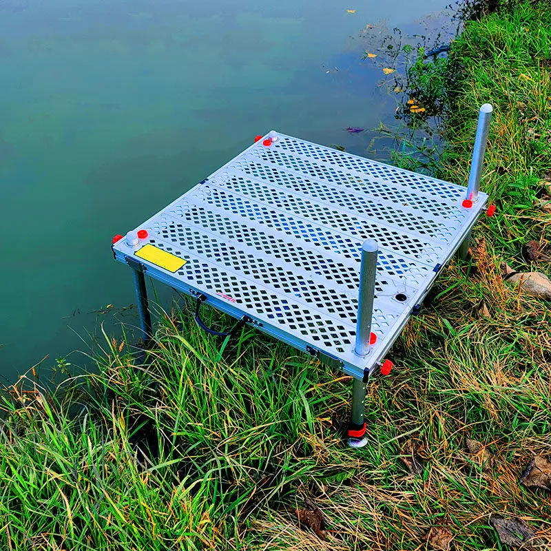 Aluminum Alloy 민물좌대 Ultra Light Fishing Platform Foldable Thickened Fish Sediment Freshwater 낚시좌대 Footrest낚시 플랫폼Fishing pedestal