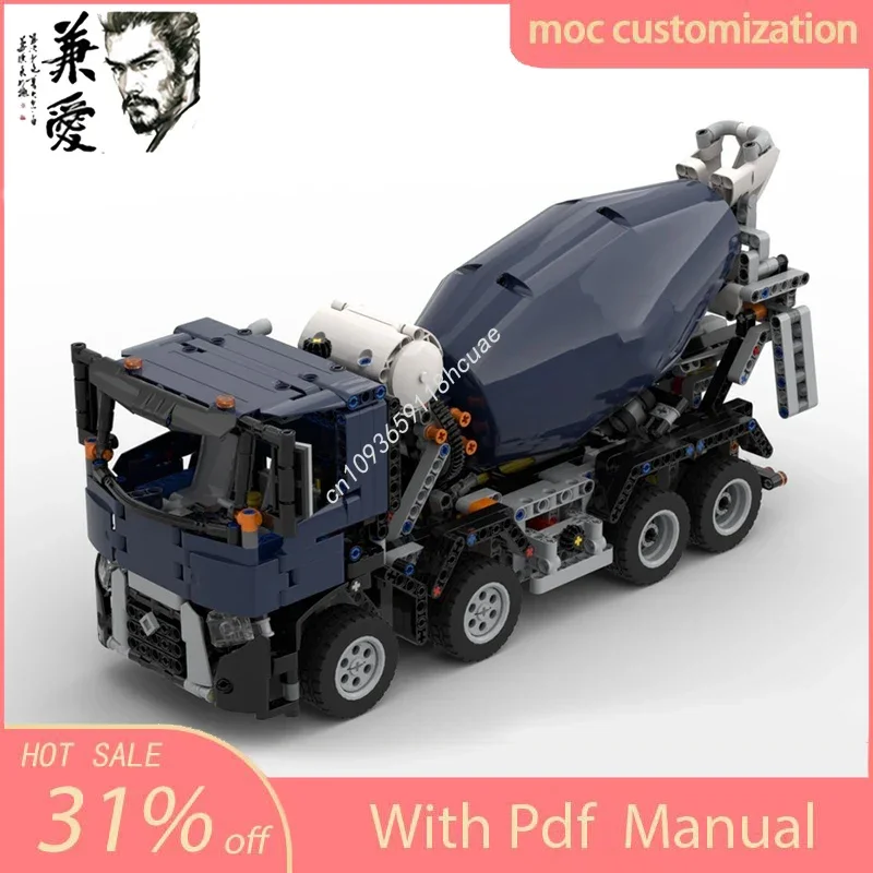 1171PCS MOC-42112 Engineering Renault Trucks Cement Mixer Trucks Building Blocks Technology Creative Trailer Toys Kid Gift