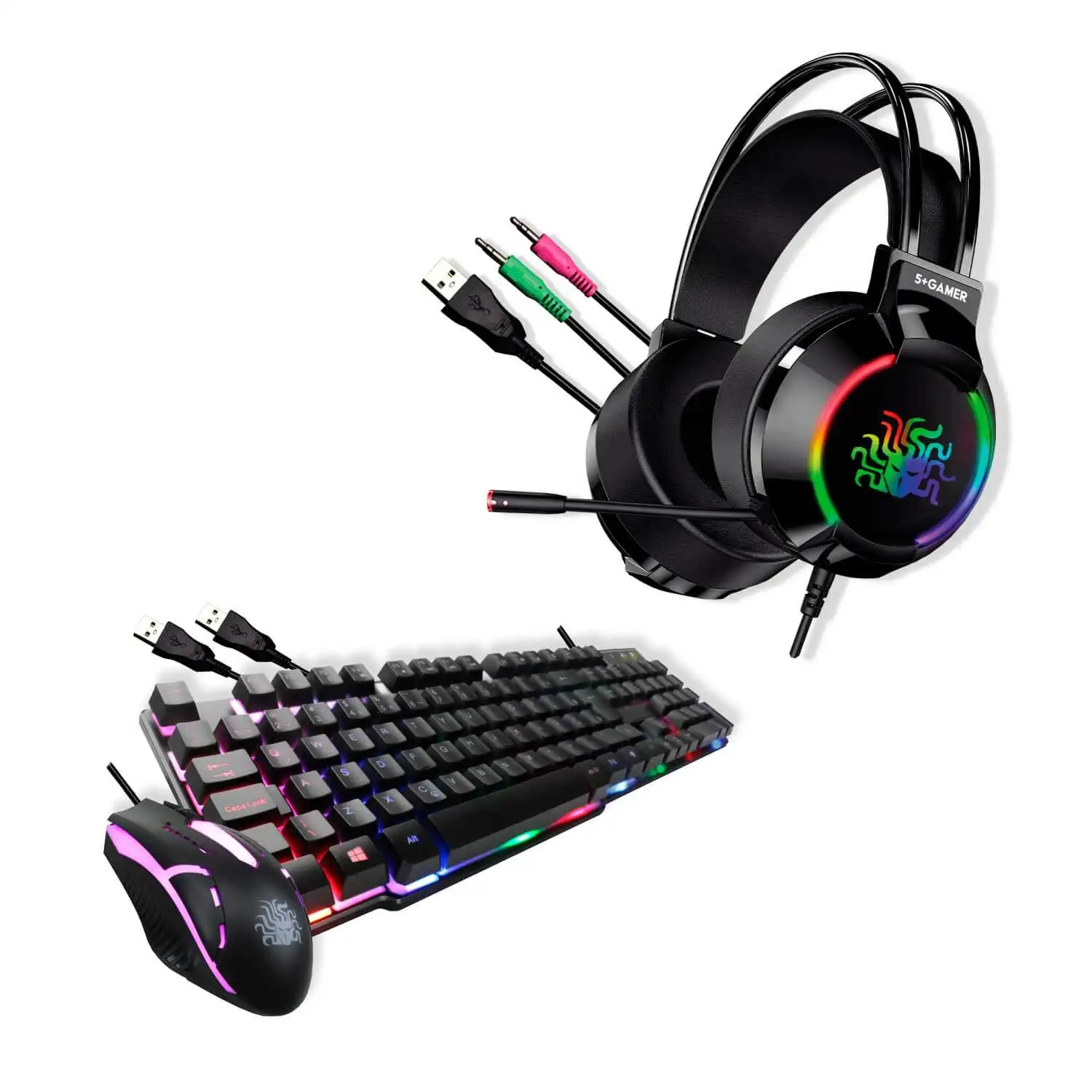 Gamer Kit-Keyboard And Mouse Combo + Gamer Led Rgb Headset