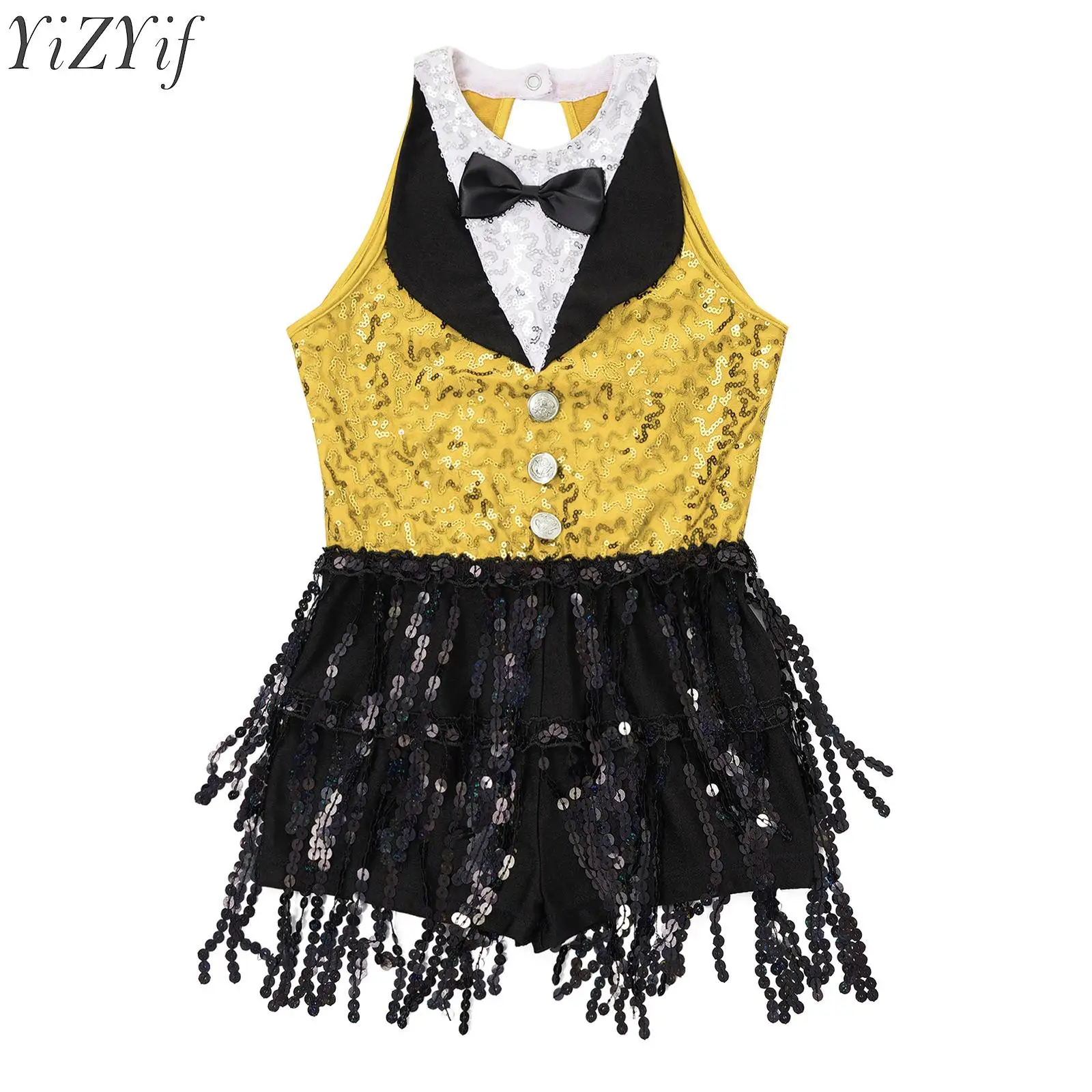 

Kids Girls Glitter Sequins Ballet Tutu Dress Gymnastics Skirted Leotard for Modern Latin Jazz Dancing Ballroom Stage Costumes