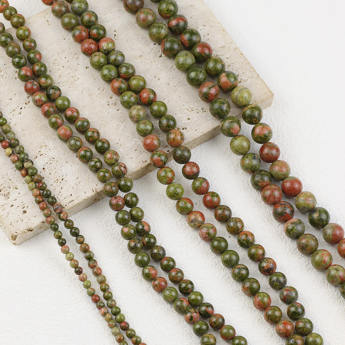 Natural Unakite Stone Round Beads 4/6/8/10/12mm Loose Spacer Beading  For Jewelry DIY Handmade Bracelet Earrings Accessories