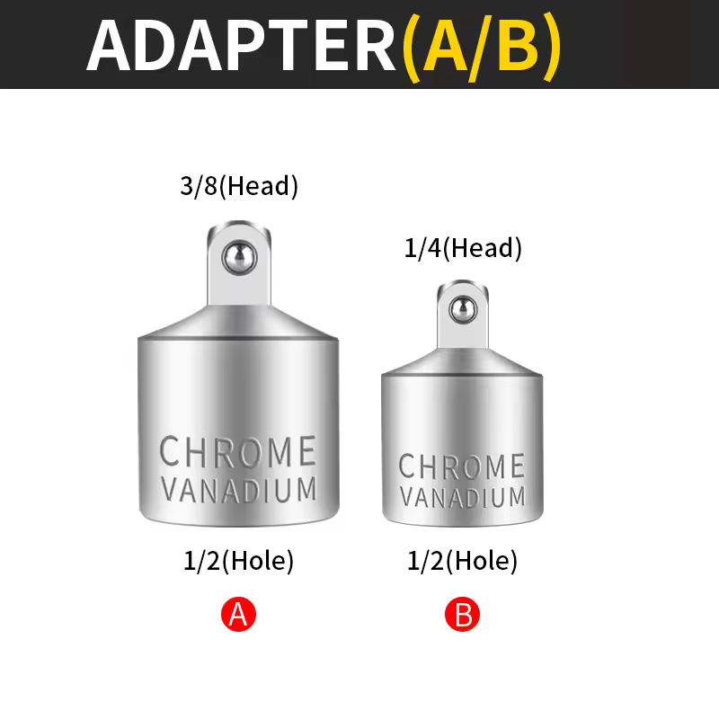 Onnfang Socket Adapter Drive Head Ratchet Wrench 1/2 3/8 1/4 CR-V Chrome Vanadium Steel for Car Bicycle Garage Home Repair Tools - Image 7