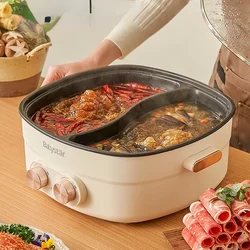 Electric  Dish Household Pot Two-Flavor Hot Pot Integrated Electric Food Warmer Large Capacity Dormitory  Tapioca  Frigideira