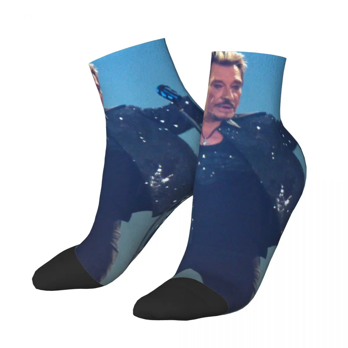 Johnny Hallyday Rock N Roll (3) Socks Harajuku High Quality Stockings All Season Socks Accessories for Man's Woman's Gifts