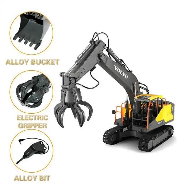 Dubbele E E568 Rc Graafmachine 1/16 17ch Crawler 3in1 Truck Legering Digger Radiografisch Bestuurbare Auto Engineering Model Kinderdag Geschenken