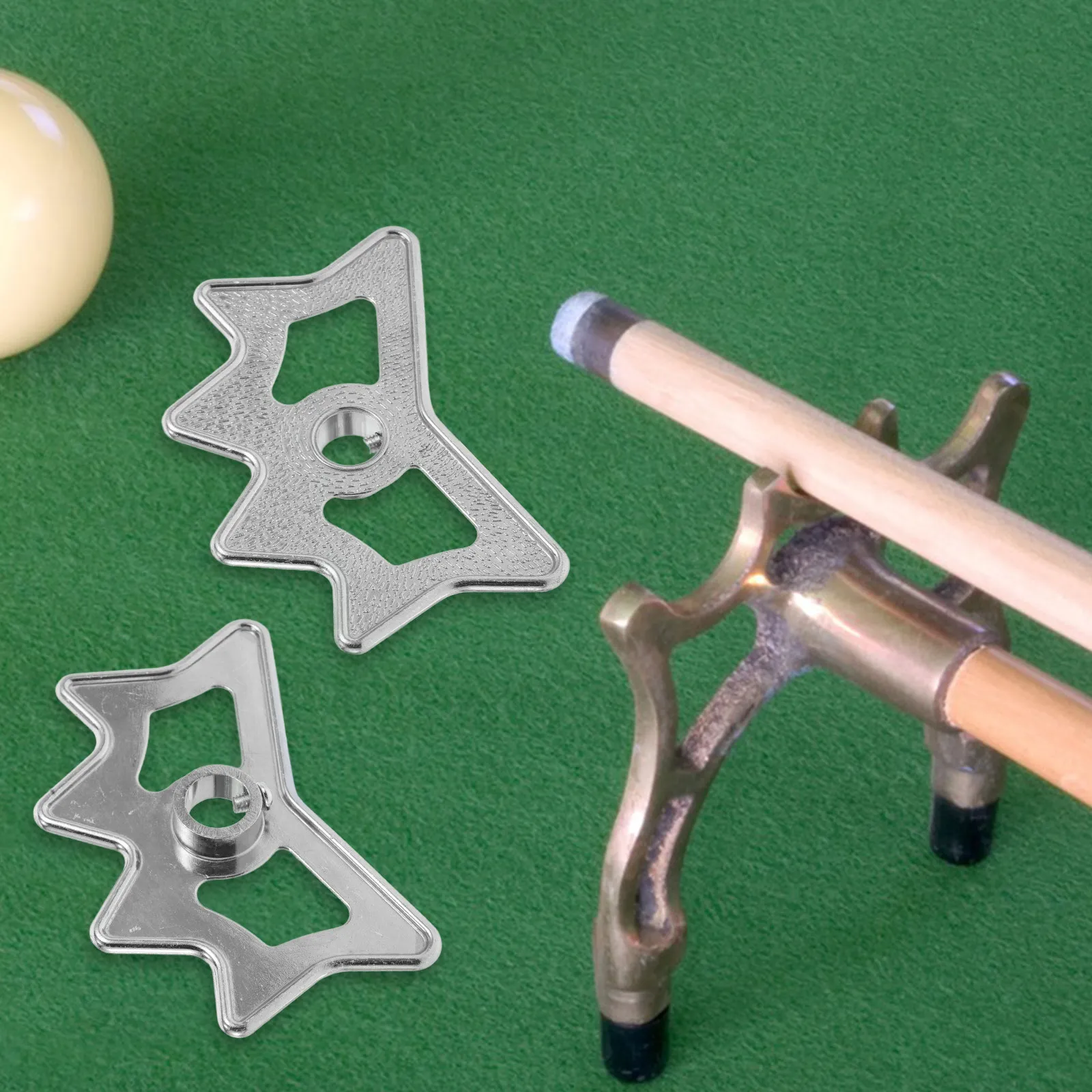 

2 Pcs Billiard Accessory Pool Stick Stand Bridge Game Accessories Table Holder Metal Billiards