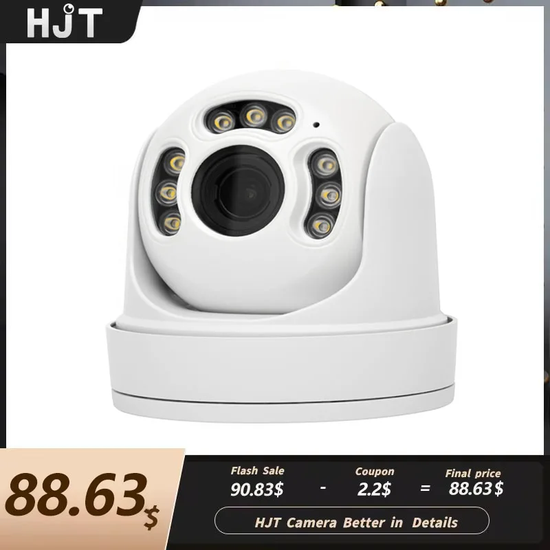 

HJT IMX415 8MP 4K WIFI/4G SIM Security камера 5MP PTZ Dome 2.7-13.5mm5X Zoom Two Way Audio Human tracking IR&Color Night Version