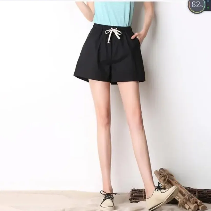 2026 Summer women cotton linen Shorts,wide leg short, hight waits skirt shorts,flare trousers shorts