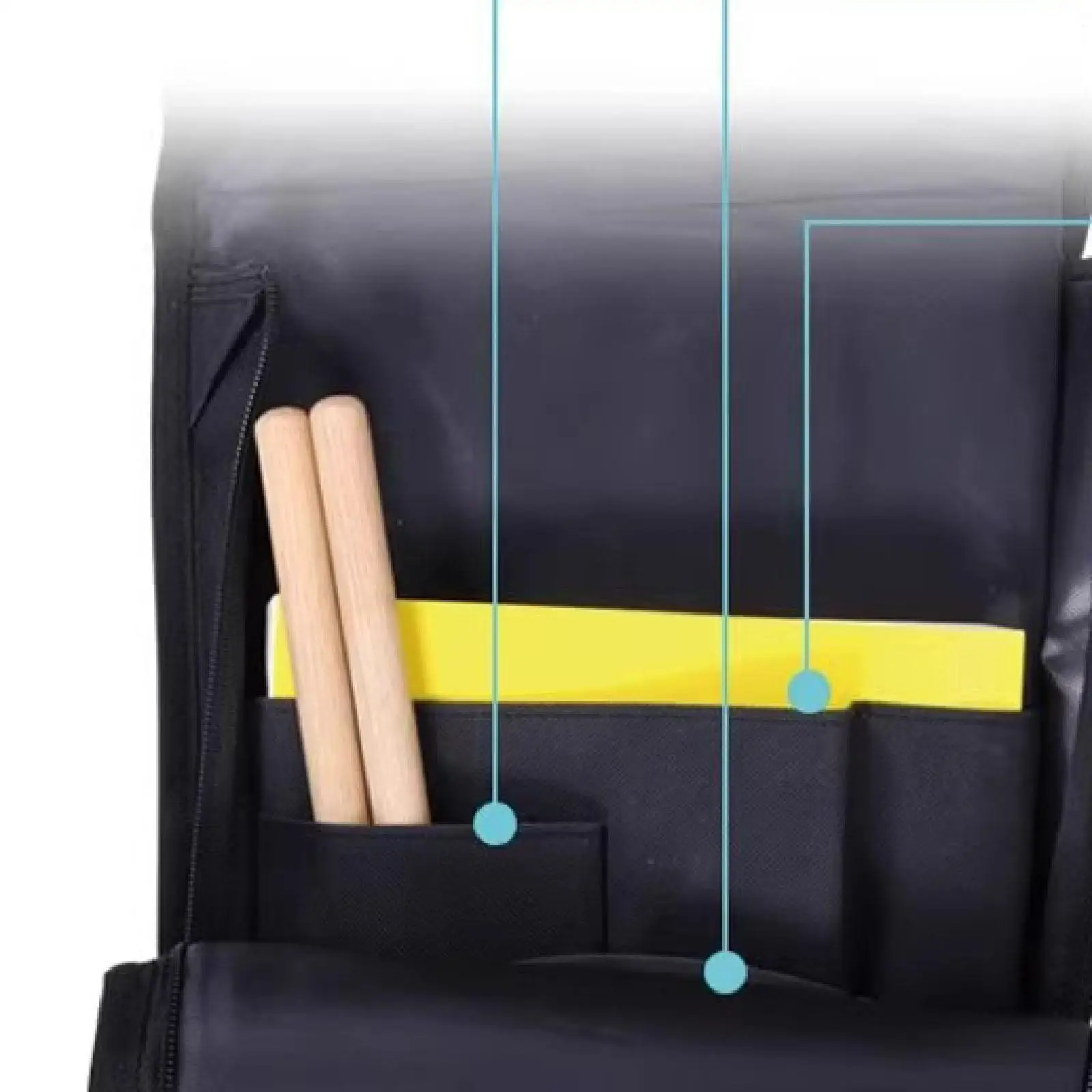 Dumb Drum Carry Bag 12 Inch Drum Practice Pad Storage Pouch for Musicians Drumsticks and Accessories