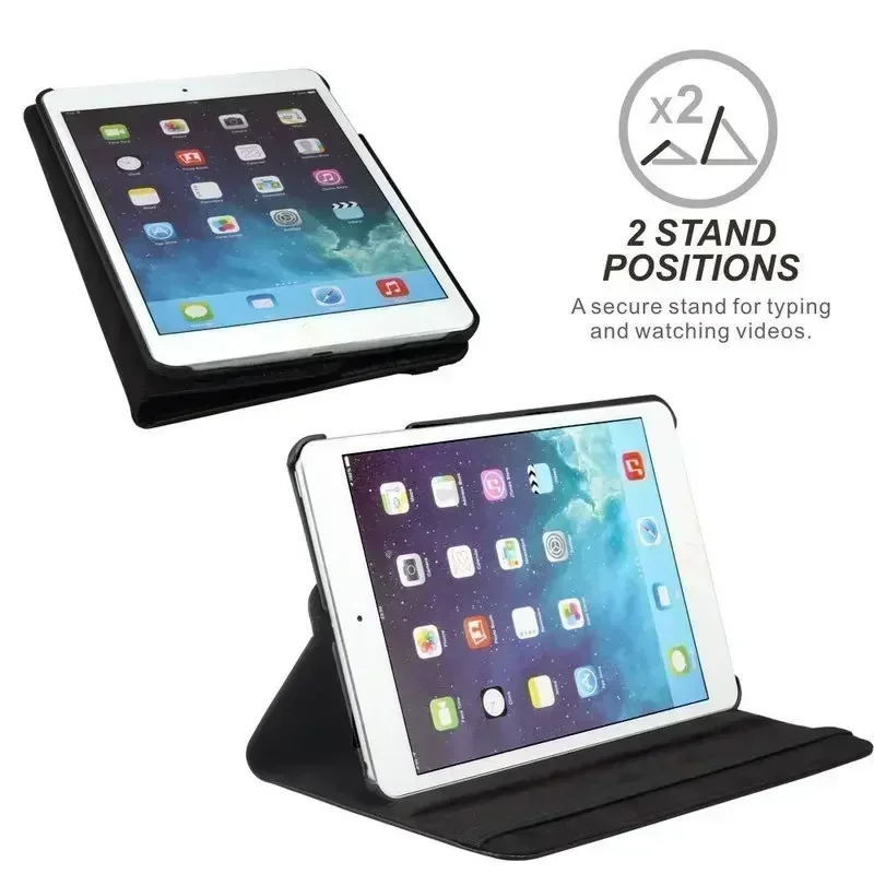 Juste de tablette avec support rotatif à 360 °, étui pour iPad 2, 3, 4, iPad Air 1, 2, 3, 4, 5, 10.9, Pro 11, 9.7, inspectés, 6e, 10.2, 7e, 8e, 9e, 10e