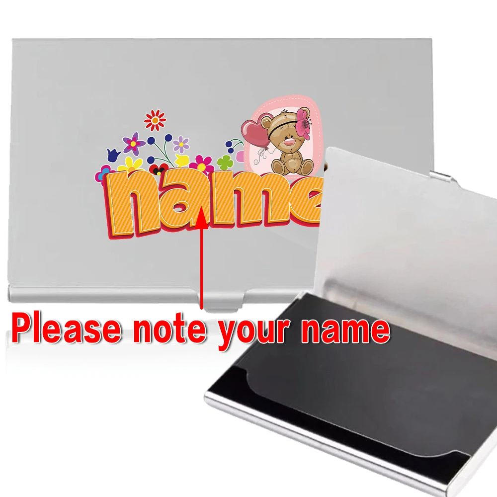 

Customized Name Metal Business Card Box RFID Blocking Slim Holder Wallet Organizer Credit ID Pocket Storage for Travel Purse Use