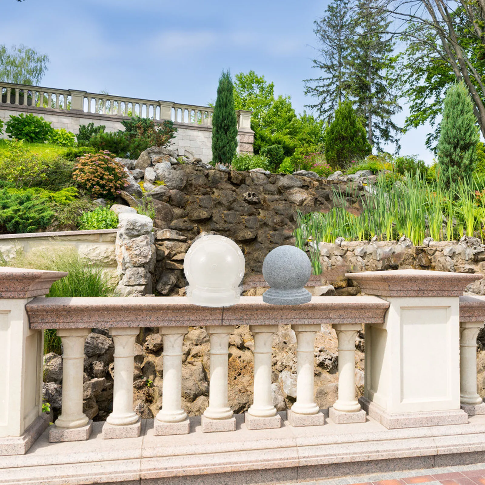 

Feng Shui Ball Mold 20cm Round Base ABS Roman Column Balustrade Decorative Fence Garden Pathway Concrete Molds Lightweight