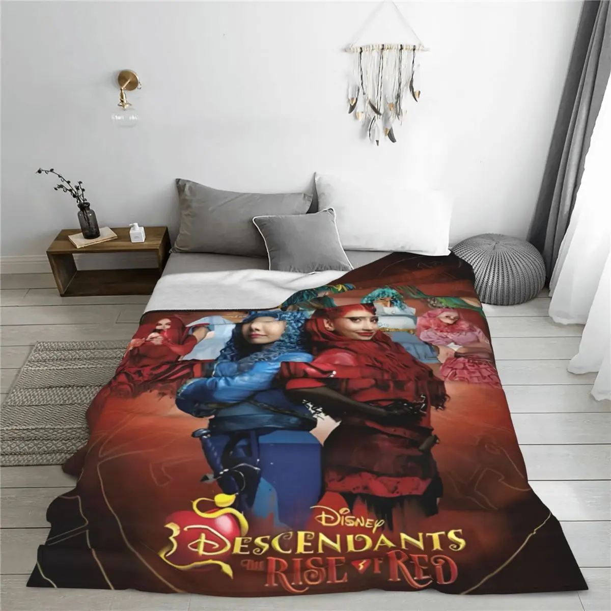 Descendants 4. Rise of Red Blankets Coral Fleece Plush Print Wielofunkcyjne, lekkie, cienkie koce na sofę