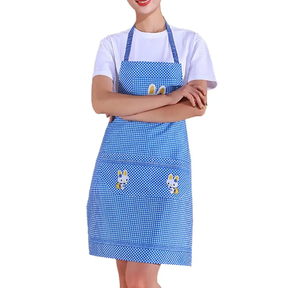 Cute Cartoon Rabbit Kitchen Apron For Men Women Home Cleaning Tools Waterproof Apron Cotton Linen Easy To Clean House