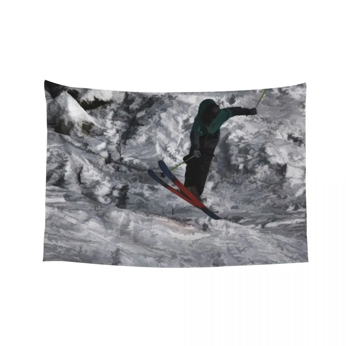 

Mountain Air- Skier Tapestry Aesthetic Room Decor Aesthetic Room Decoration Wall Decorations Carpet Wall Tapestry