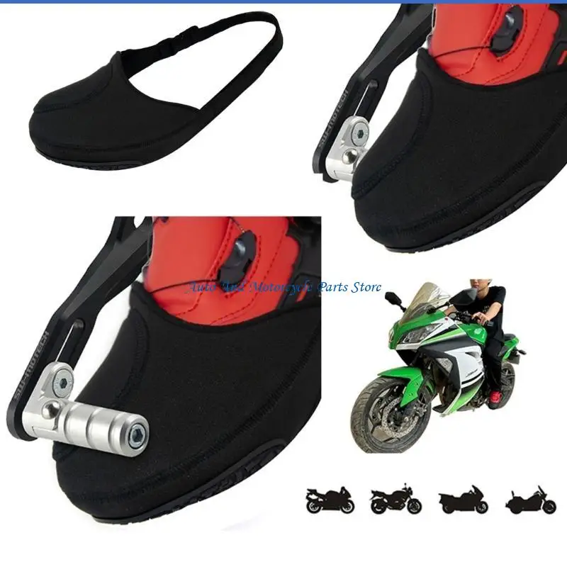P9FD Motorcycle Shifter Shoe Case Waterproof Shifts Pad Breathable Shoe Guard Protective Motorcycle Shifts Pad Simple Install