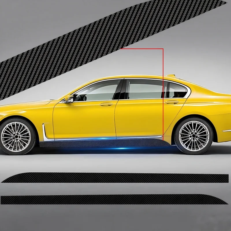 3D Carbon Car Side Skirt Decal Exterior Styling Upgrade Kit One Size Fits All Car Part–Compatible with Most Vehicle Makes&Models