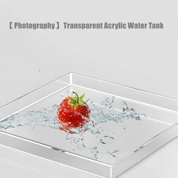 Transparent Acrylic Water Tank Shallow Sink Photo Studio Kit Tabletop Shooting Props Coffee Tray Desktop Cosmetics Storage Tray