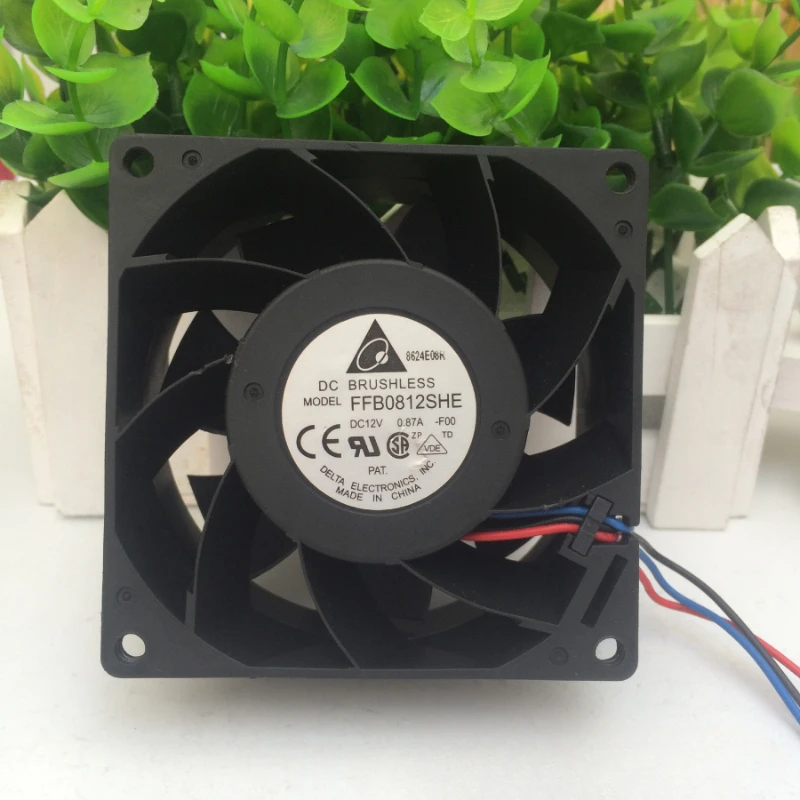 8038 8CM 12V 0.87A FFB0812SHE 3-wire 2U Server Cooling Fan