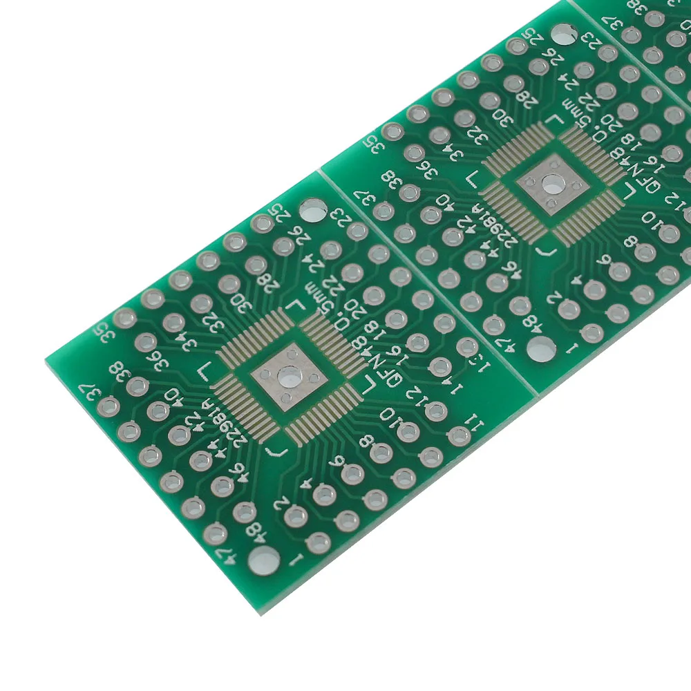 10 قطعة QFP44/QFP48/QFN44/QFN48 لوح مهايئ PCB لوحة دوائر كهربائية عدة ثقب قطر 1.0 مللي متر SMT إلى DIP محول لوحة محول
