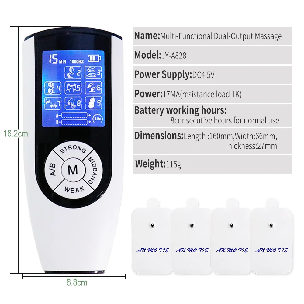 TENS Massager Cross Acupuncture Moxibustion EMS Muscle Stimulator for Pain Relief Whole Body Massage Digital Therapeutic Machine