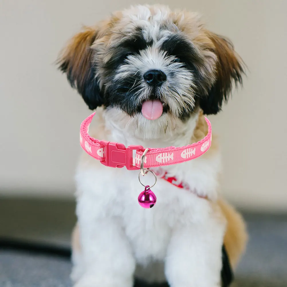 

6pcs Adorable Printing Cat Dog Collar PVC Kitten Neck Pattern Design Adjustable Puppy Collar Lightweight Decorative Pet