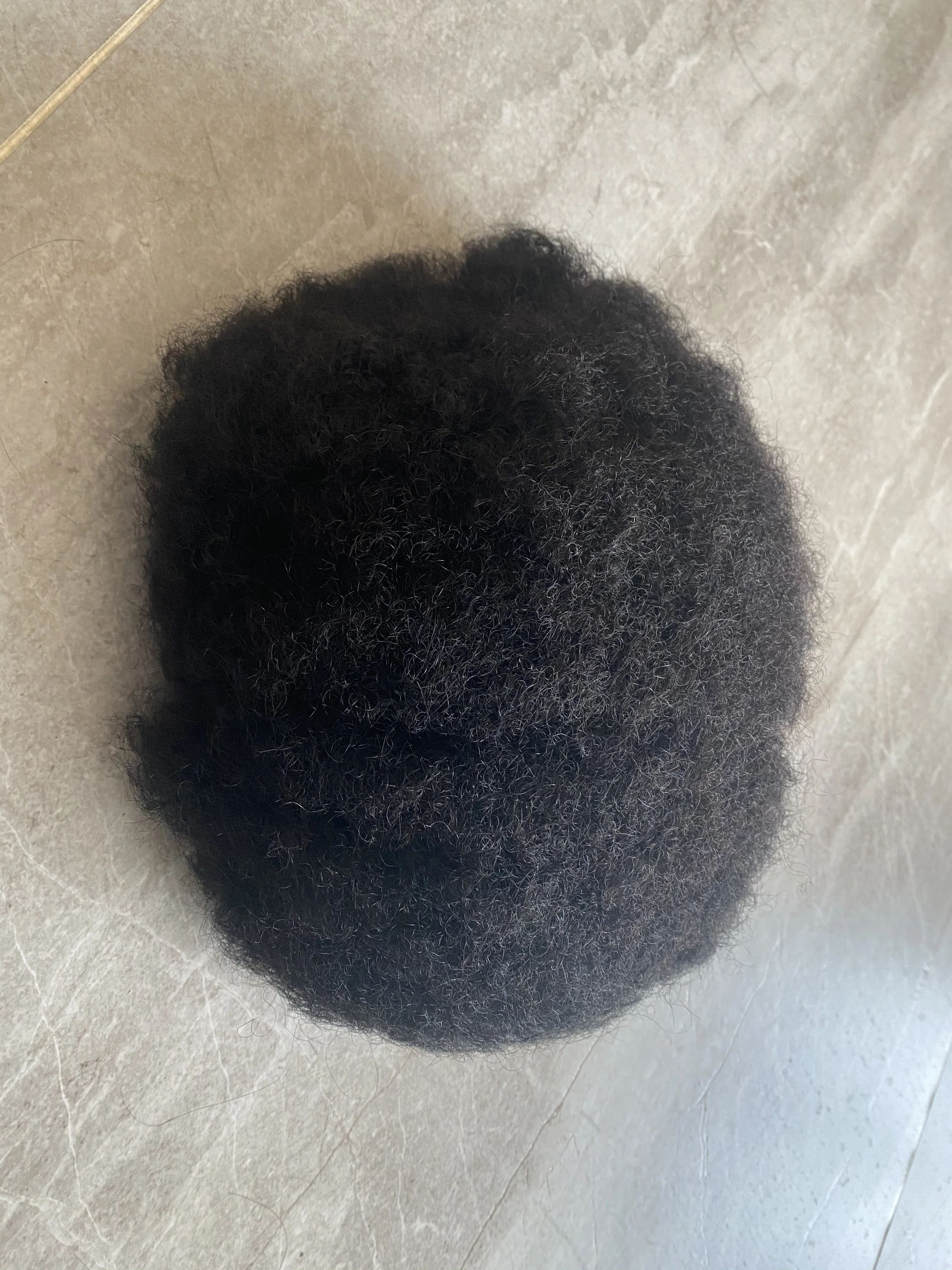 6mm Afro Tinky Curly Full Pu Base Hair System For Men Toupee African American Human Hair Wig 10mm 8mm 360 Deep Wave Prosthesis