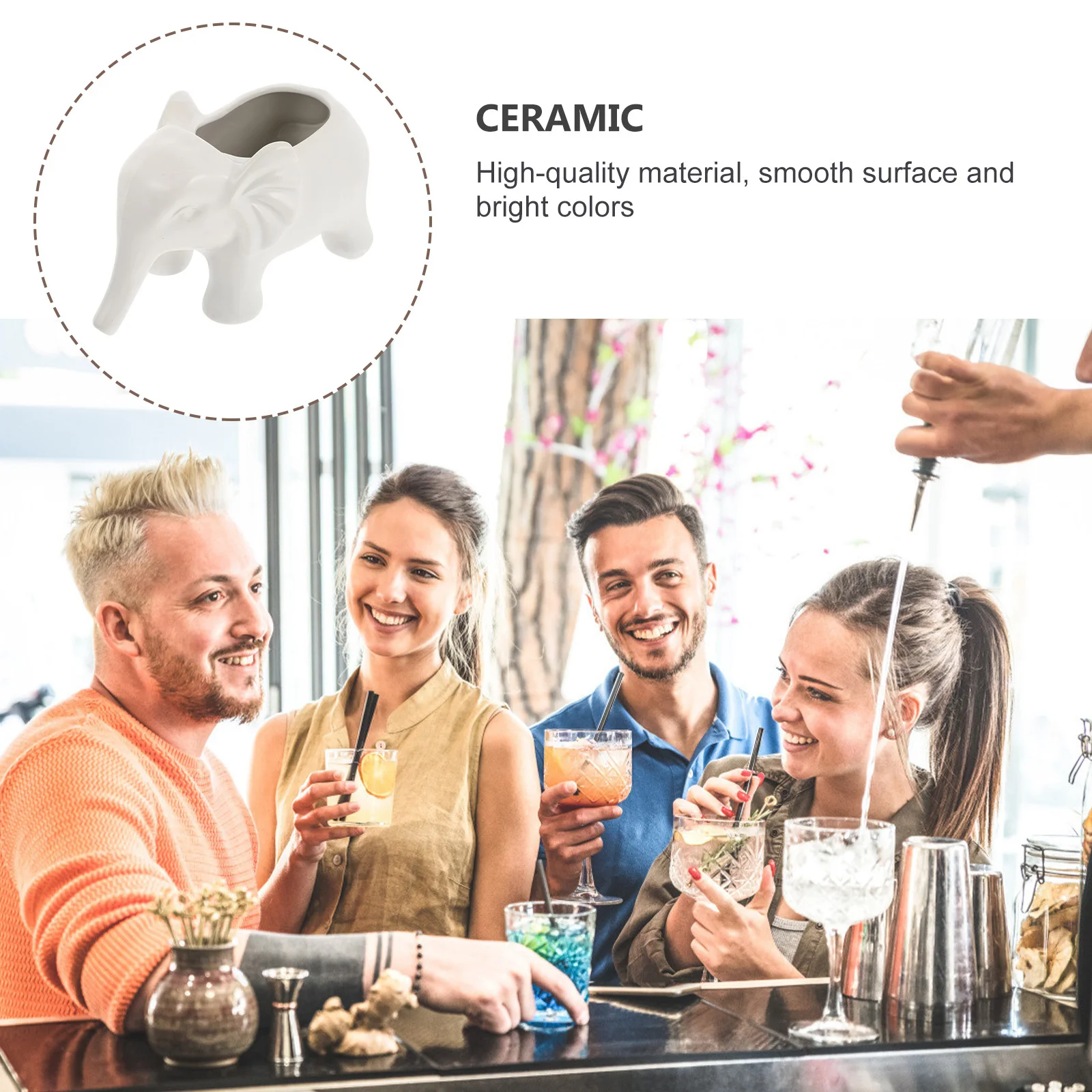 1 pçs criativo cerâmica elefante copo requintado beber copo para cocktail suco de leite café chá casa barra uso superfície lisa