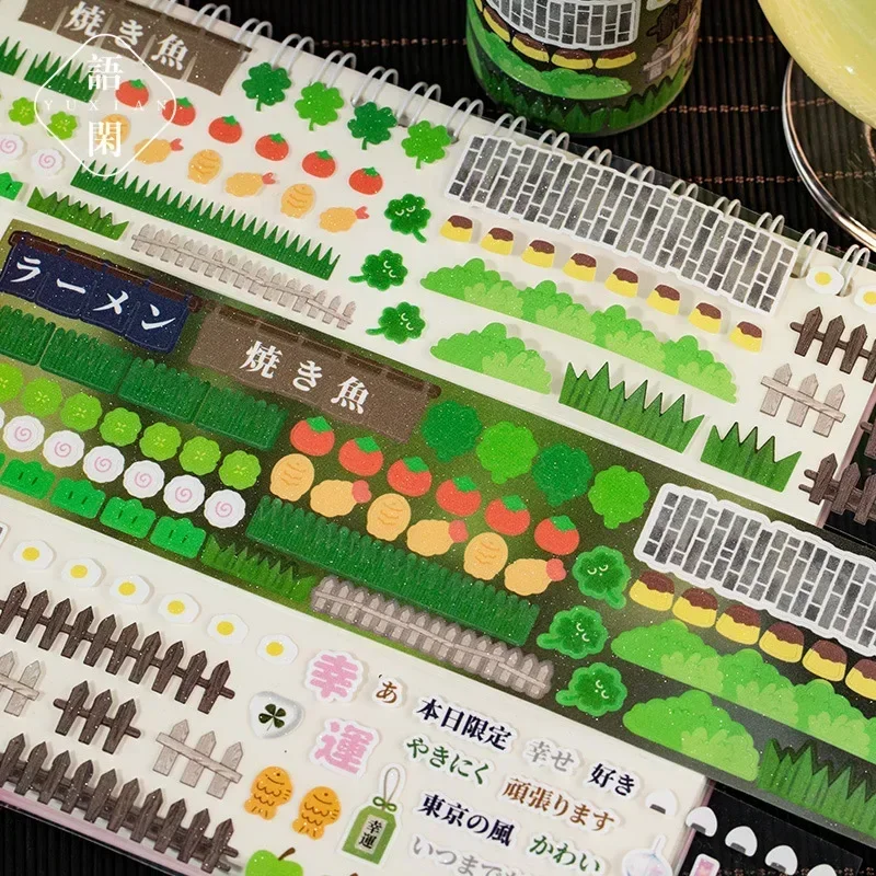 cute cartoon Scrapbook decorations Sticker Retro Anime Animal Journaling Sticker Creative Design Sweet Washi Tape Sticker