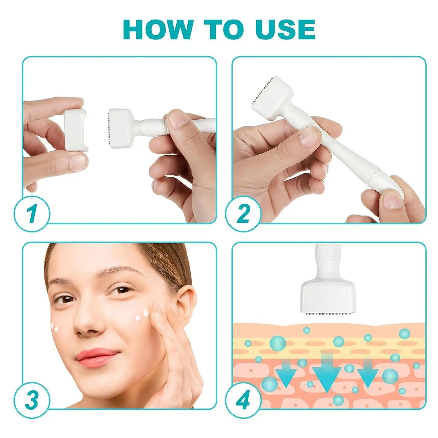 マイクロニードルダーマローラースタンプ0.25mm、マイクロニードルスキンケアツール