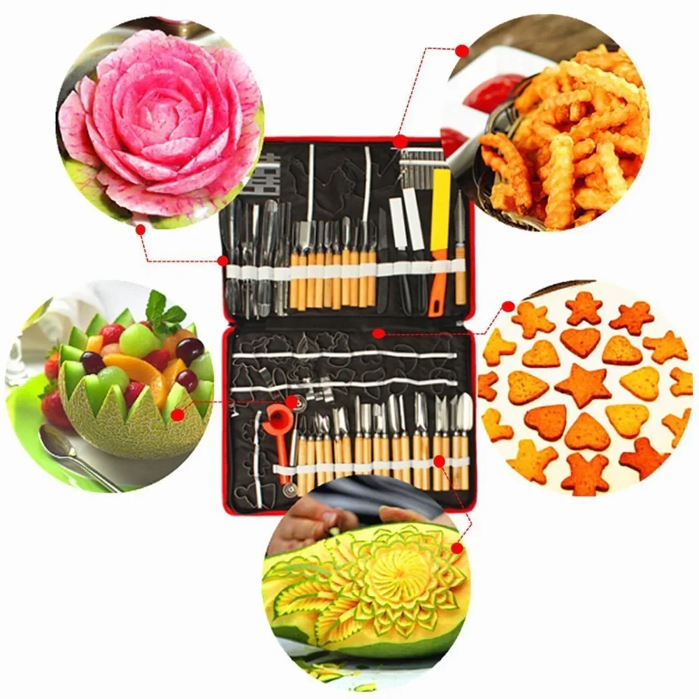 80pcs/set Fruit Vegetable Food Carrot Cucumber Potato Spiral Slicer Carving Knife Kitchen Cutter Tool Shred Device Cake Egg Mold