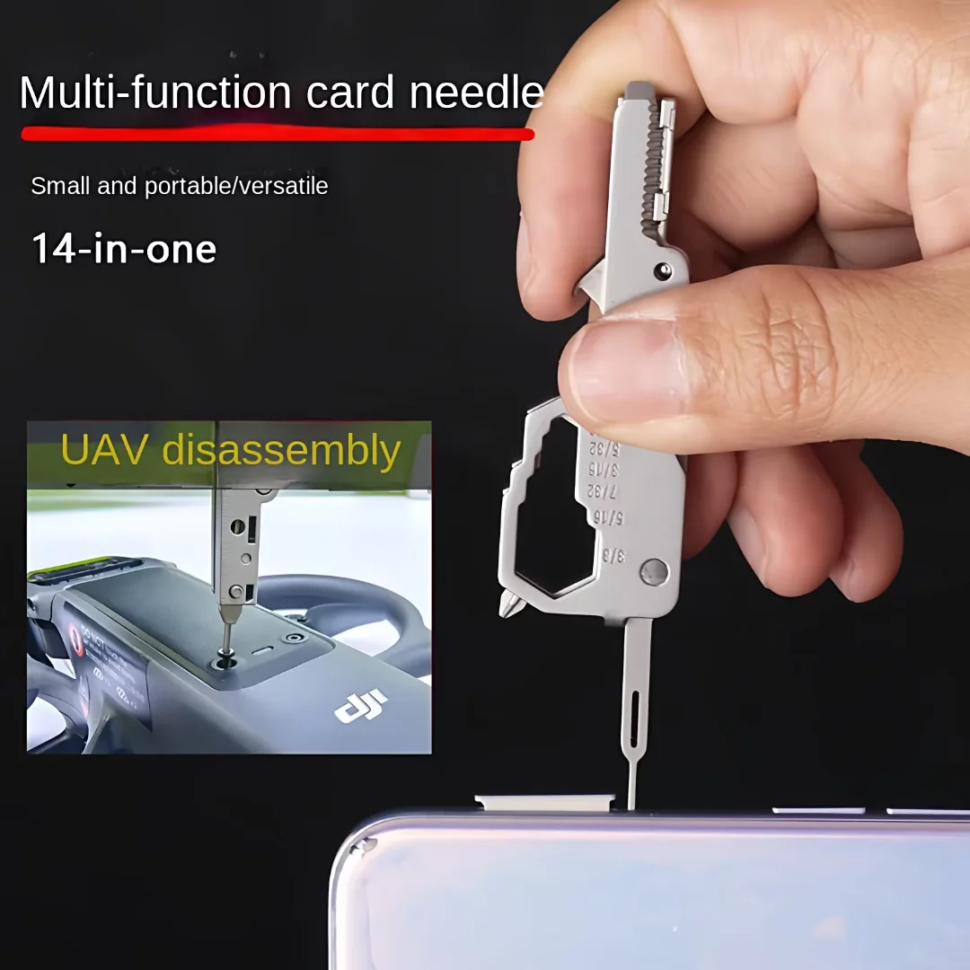 Mini Multifunctional Keychain Tool Card Stainless Steel Emergency Repair Tool Drone Repair Tool Essential Outdoor and Home Use