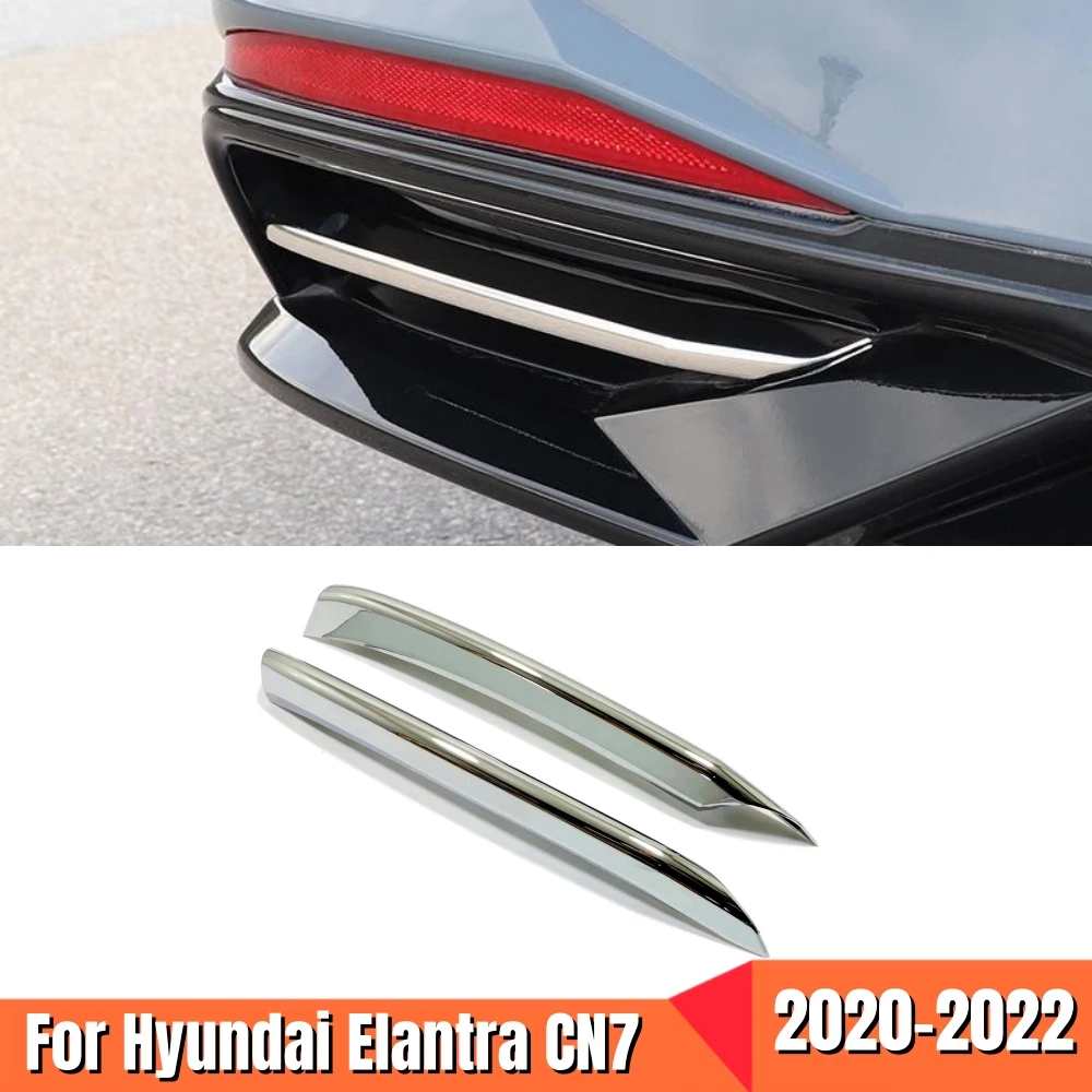 

ABS Chrome For Hyundai Elantra CN7 2020 2021 2023 Accessories Car rear fog Decorative strip Cover Trim Sticker Auto Styling 2pcs