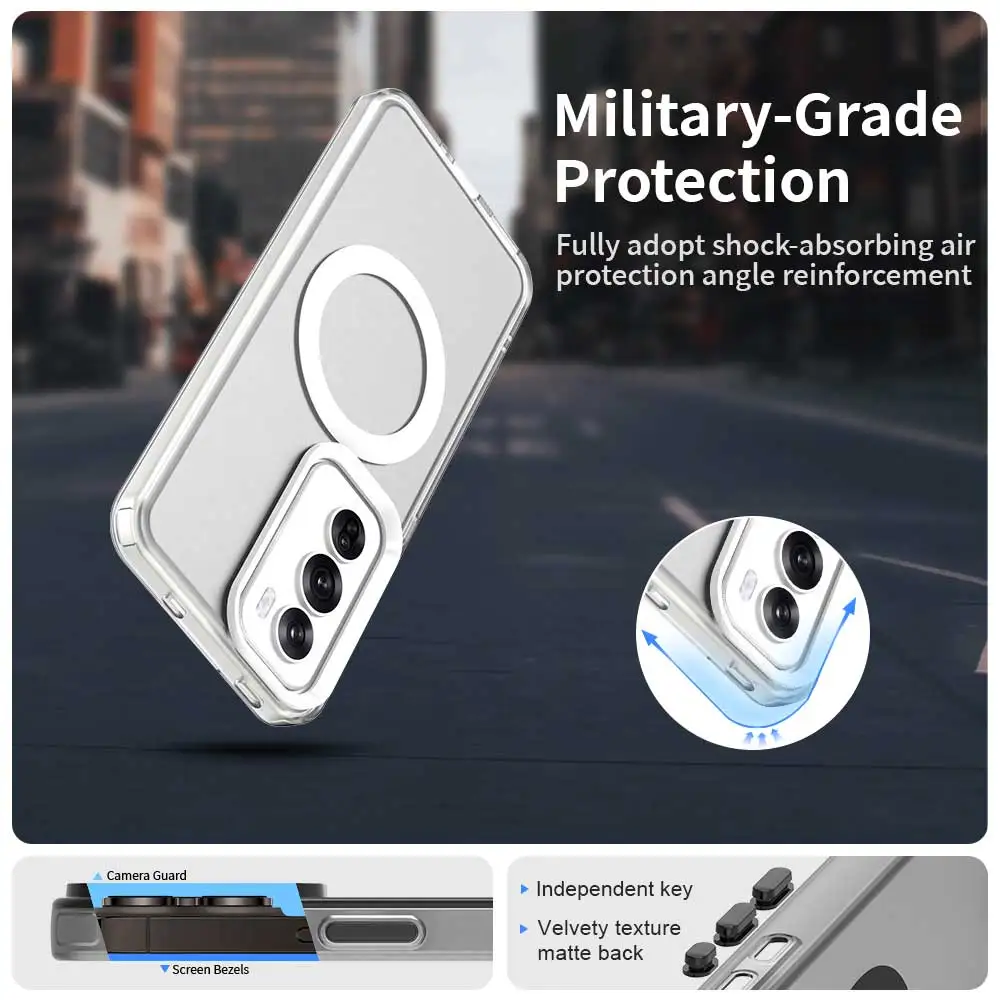 

For OPPO Reno 12 12 Pro Slim Dropproof Shockproof Anti-Fingerprint Magnetic Matte Phone Case