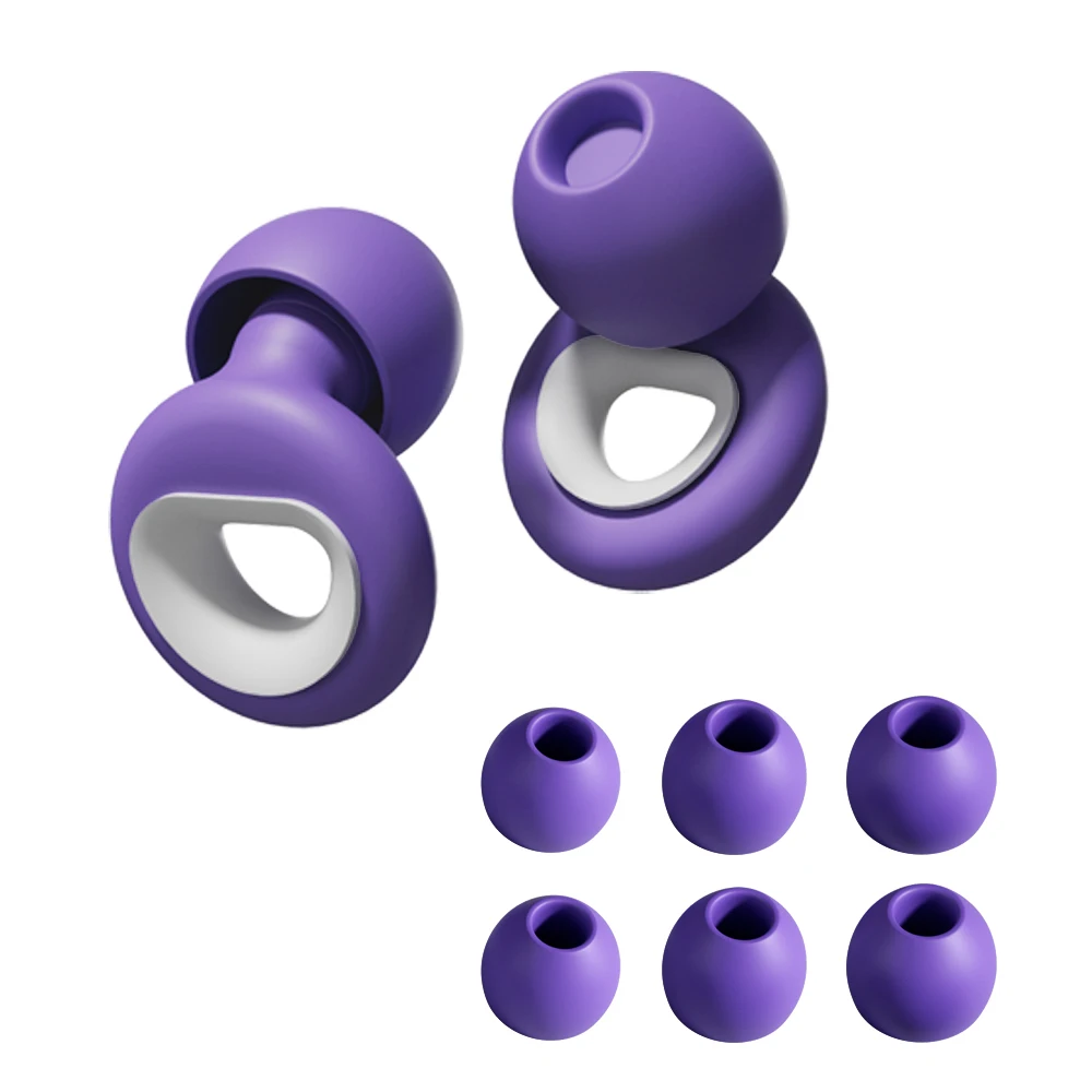 

1 Pair Soft Silicone Earplugs Noise Canceling Waterproof Comfortable Fit for Sleep Swimming Silent Environment