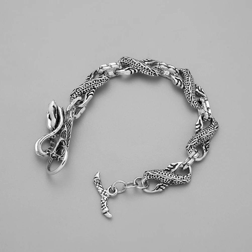 

Retro Dragon Bracelet for Men Cool Hip Hop Wrist Jewelry Gothic Vintage Male Bangles Easy to Wear Unbreakable Perfect Gift