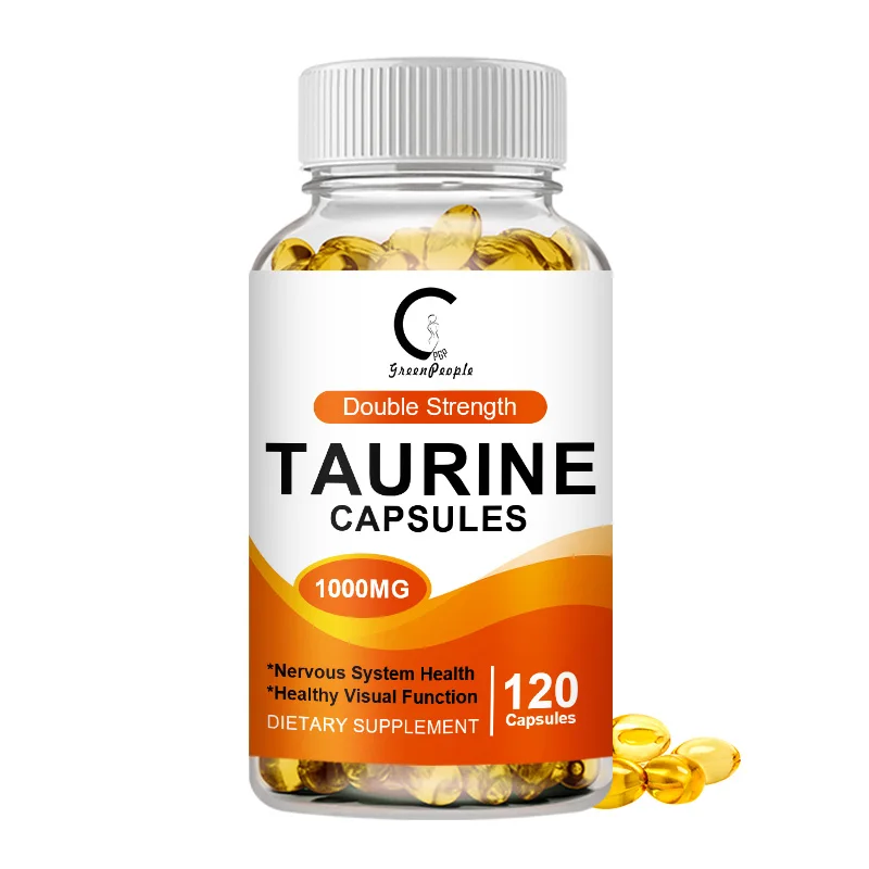 

GPGP GreenPeople Taurine Capsules 1000mg Double Strength, Nervous System Health Support Cardiovascular and Retinal Health